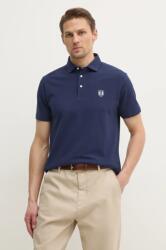 Hackett London pamut póló sötétkék, férfi, sima, HM563413 - sötétkék M