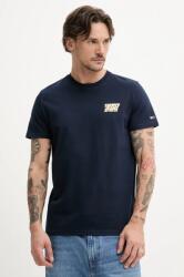 Tommy Jeans pamut póló sötétkék, férfi, sima, DM0DM21863 - sötétkék XXL