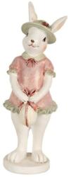 Clayre & Eef Húsvéti dekoráció - Fehér nyuszilány rózsaszín ruhában - szep-otthon - 5 920 Ft