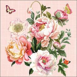 Ambiente Peony bouquet papírszalvéta 33x33cm, 20db-os