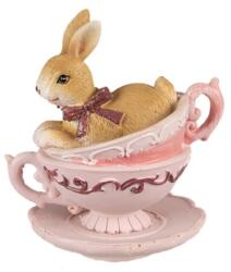 Clayre & Eef Húsvéti dekoráció - Nyuszi rózsaszín csészében - szep-otthon - 5 410 Ft