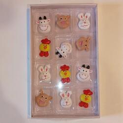DD Tavaszi Poly figura készlet (12db kb. 3cm) nyuszi, boci és csibe (10069)