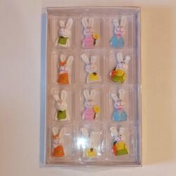 DD Húsvéti Poly figura készlet (12db kb. 3cm) színes nyuszik (10062)