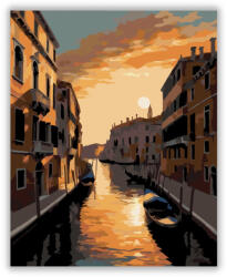  Velencei Naplemente a Csatornán - számfestő készlet