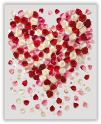 Számfestő Színes Rózsaszirmok Szív Alakban - számfestő készlet - 40×50 cm (crea5620)