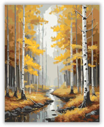  Őszi Nyírerdő Patakkal - számfestő készlet