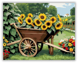 Napraforgók a Kerti Talicskában - számfestő készlet