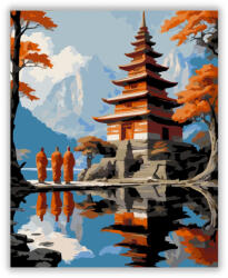  Ősi Templom a Tóparton - számfestő készlet