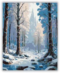  Varázslatos Téli Kastély az Erdő Mélyén - számfestő készlet