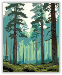 Misztikus Ködös Fenyőerdő - számfestő készlet