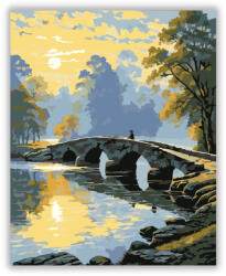  Ködös Napkelte a Kőhíd Felett - számfestő készlet