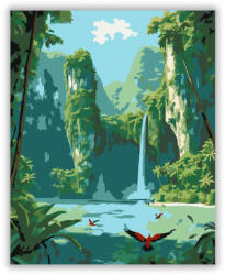  Rejtett Lagúna Vízeséssel - számfestő készlet