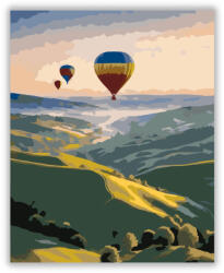  Napkelte Hőlégballonokkal a Dombok Felett - számfestő készlet