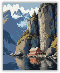  Nordic Fjord Hegyekkel - számfestő készlet
