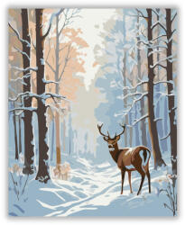  Téli Erdő Szarvassal - számfestő készlet
