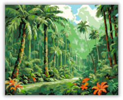  Trópusi Esőerdő Pálmafákkal - számfestő készlet