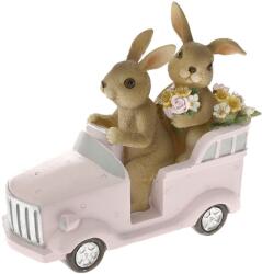 Iliadis Alexandros Figurina din rasina Rabbits in car 14 cm x 12 cm (76615)