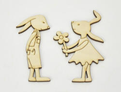  Natúr fa - Nyuszilány & Nyuszifiú 10cm 2db/csomag - csinaldmagadshop