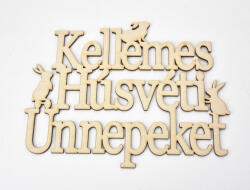 Natúr fa - "Kellemes Húsvéti Ünnepeket" felirat koszorúra 16x20cm - csinaldmagadshop