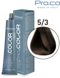 Pro.co Vopsea de par profesionala - cu amoniac - PRO. COLOR - PROCO - 100 ml - 5 3 CASTANIU DESCHIS AURIU (P5/3)
