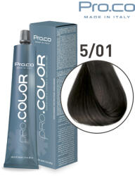 Pro.co Vopsea de par profesionala - cu amoniac - PRO. COLOR - PROCO - 100 ml - 5 01 CASTANIU DESCHIS CENUSIU (P5/01)