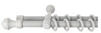 Sn Deco Group Galerie dubla lemn masiv Ares, nuanta gri-antic, 280 cm - KIT COMPLET Suport draperie