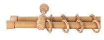 Sn Deco Group Galerie dubla lemn masiv Cafiro, nuanta stejar, 160 cm - KIT COMPLET Suport draperie