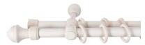 Sn Deco Group Galerie dubla lemn masiv Ares, nuanta alb-antic, 300 cm - KIT COMPLET Suport draperie