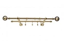 Sn Deco Group Galerie dubla metalica Seti 19mm, bronz antic, 160 cm, prindere tavan, KIT COMPLET Suport draperie
