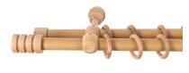 Sn Deco Group Galerie dubla lemn masiv Pisa, nuanta stejar, 240 cm - KIT COMPLET Suport draperie