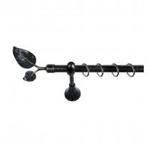 Sn Deco Group Galerie metalica Frunza 19mm, negru auriu, 300 cm, KIT COMPLET Suport draperie