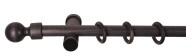 Sn Deco Group Galerie simpla lemn masiv Giro, consola moderna, nuanta wenge, 280 cm - KIT COMPLET Suport draperie