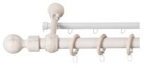 Sn Deco Group Galerie simpla lemn masiv Giro, nuanta alb-antic, 120 cm - SINA U INCLUSA Suport draperie