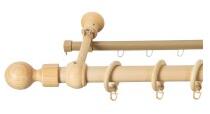 Sn Deco Group Galerie simpla lemn masiv Giro, nuanta natur, 200 cm - SINA U INCLUSA Suport draperie