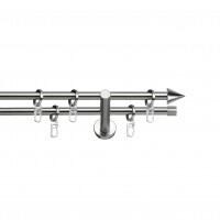 SN Deco Group Galerie metalică Con, Ø 16mm, 240 cm, dublă nichel cu consolă plată