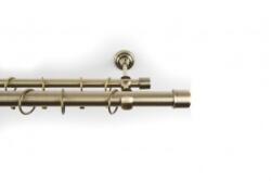 Sn Deco Group Galerie dubla metalica Dop 25mm cu 25mm, bronz antic, 160 cm, prindere tavan, KIT COMPLET Suport draperie