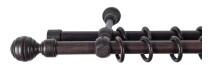 Sn Deco Group Galerie dubla lemn masiv Regal, nuanta wenge, 260 cm - KIT COMPLET Suport draperie