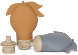 Konges Sløjd Recipient din silicon pentru smoothie - Set 2 buc - Quicksilver/Caramel - Konges Sløjd