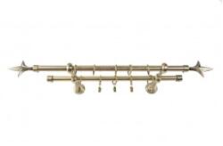 Sn Deco Group Galerie dubla metalica Lance 19mm, bronz antic, 200 cm, prindere tavan, KIT COMPLET Suport draperie