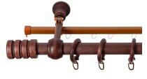 Sn Deco Group Galerie simpla lemn masiv Pisa, nuanta mahon, 180 cm - SINA U INCLUSA Suport draperie