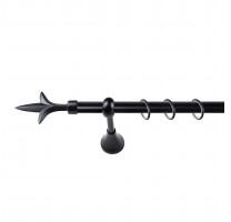 Sn Deco Group Galerie metalica Lance 16mm, negru, 240 cm - KIT COMPLET Suport draperie