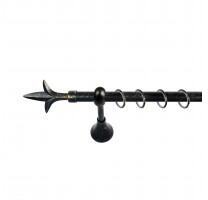 Sn Deco Group Galerie metalica Lance 16mm, negru auriu, 120 cm - KIT COMPLET Suport draperie