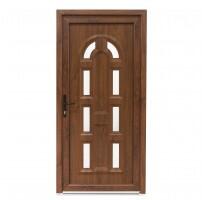 Bastion Usa Intrare PVC Magnolia, 5 camere izolare, 980x2000 mm, alb interior/nuc exterior, deschidere stanga privit din interior