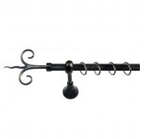 Sn Deco Group Galerie metalica Copac 16mm, negru auriu, 120 cm - KIT COMPLET Suport draperie
