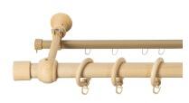 Sn Deco Group Galerie simpla lemn masiv Cafiro, nuanta natur, 140 cm - SINA U INCLUSA Suport draperie