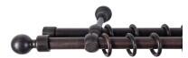 Sn Deco Group Galerie dubla lemn masiv Giro, nuanta wenge, 400 cm - KIT COMPLET Suport draperie