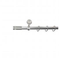 Sn Deco Group Galerie metalica Tub Briliant 19mm, nichel satinat, 120 cm, KIT COMPLET Suport draperie