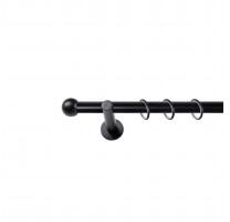 SN Deco Group Galerie metalică Dop rotund, Ø 19mm, 240 cm, simplă neagră cu consolă plată Suport draperie