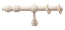 Sn Deco Group Galerie simpla lemn masiv Filigrano, consola standard, nuanta alb-antic, 220 cm - KIT COMPLET Suport draperie