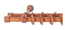 Sn Deco Group Galerie dubla lemn masiv Cafiro, nuanta cires, 260 cm - KIT COMPLET Suport draperie